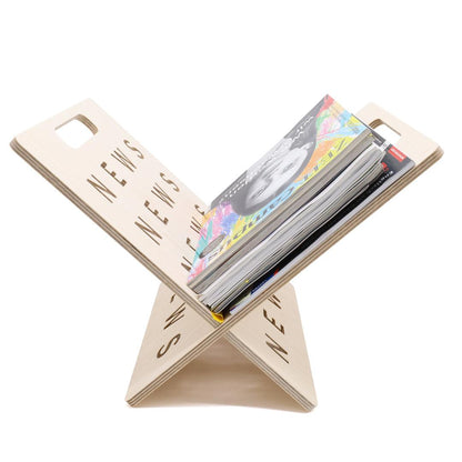 Moderner Zeitungsständer aus Holz - für bis zu 30 Zeitschriften (Horizontal-natur) INEXTERIOR 